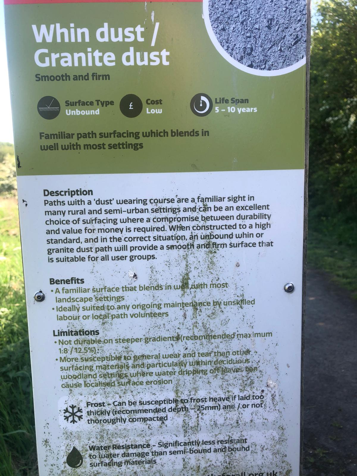 Whin or granite dust path surfacing information