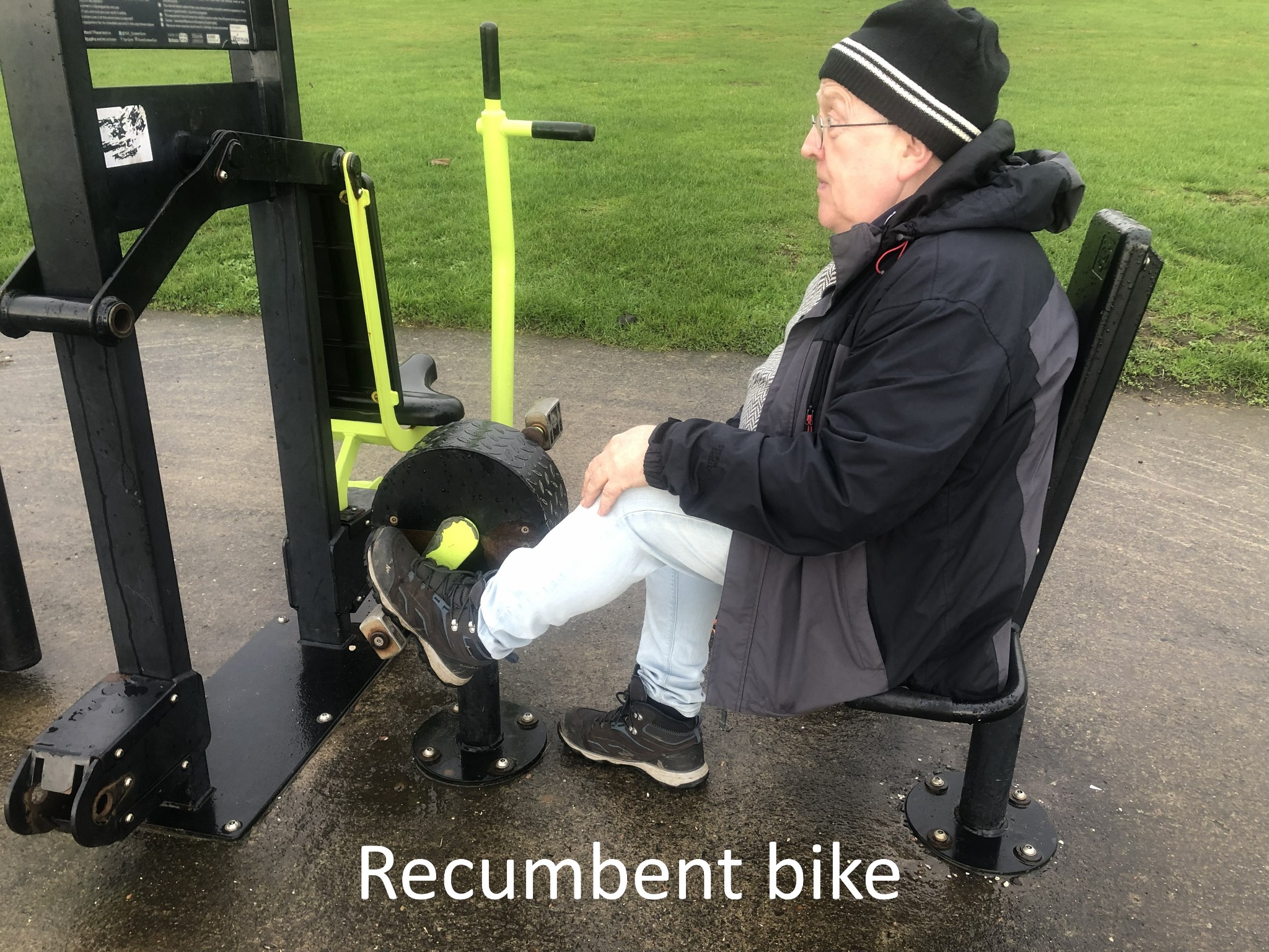 Outdoor recumbent exercise bike